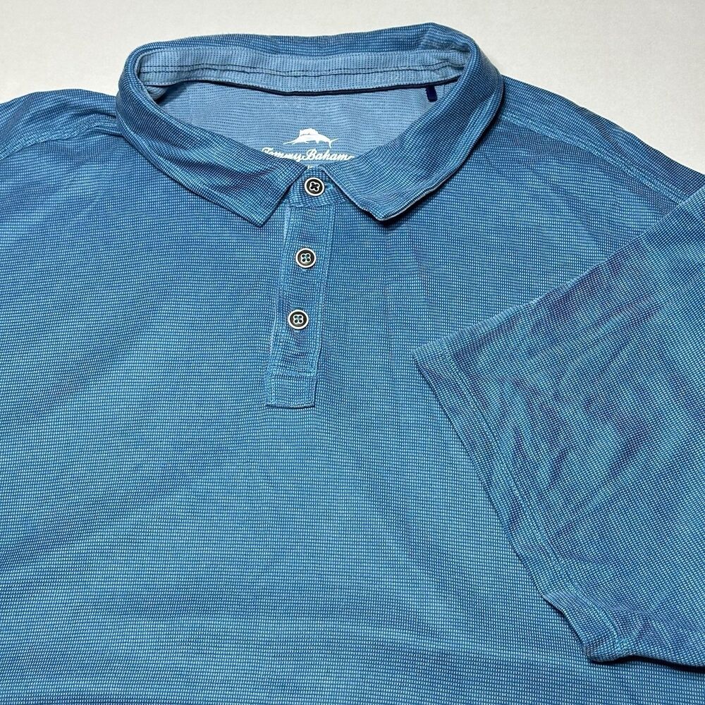 Tommy Bahama Polo Mens Coral Golf Tencel Blend Casual Comfort Blue Size 3XL